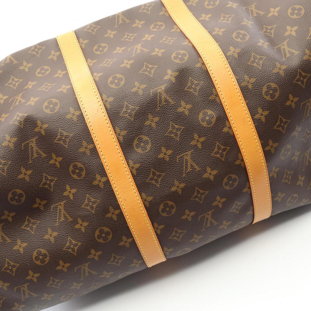 LOUIS VUITTON Authentic Brown Monogram Leather Keepall 60 Boston Bag - Picture 10 of 10